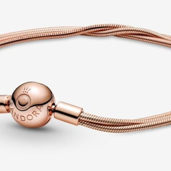 Pandora Rose Gold Moments Multi Snake Bracelet - 589338C00 NEW - Picture 2 of 5